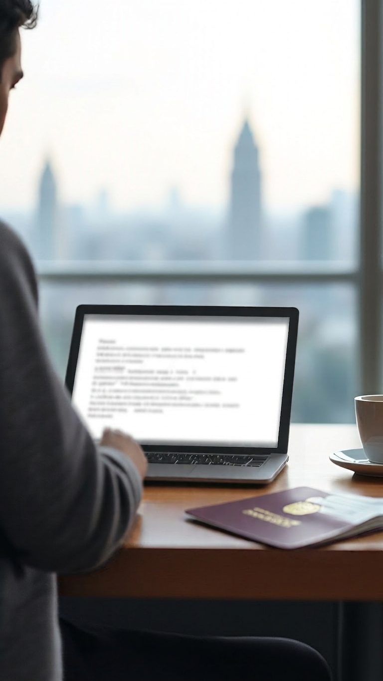 Client reviewing her Peru divorce case from abroad